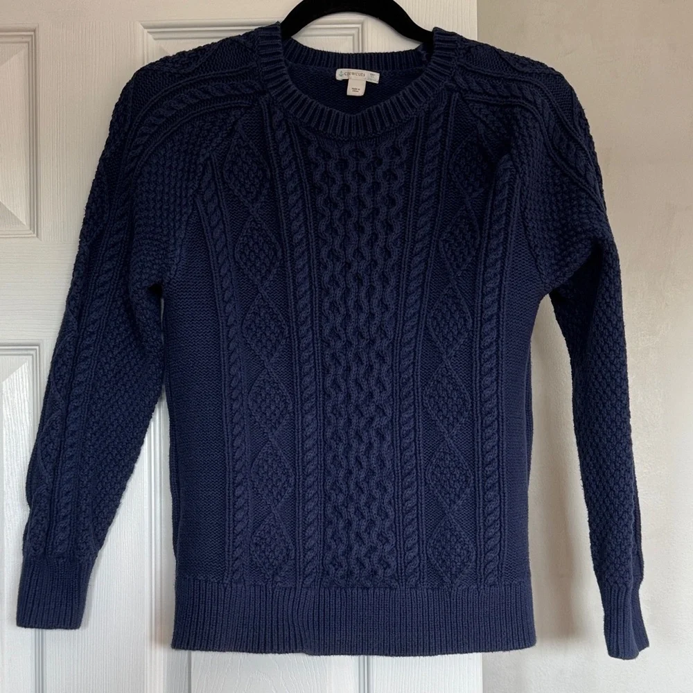 Crewcuts Navy Textured Crewneck Sweater